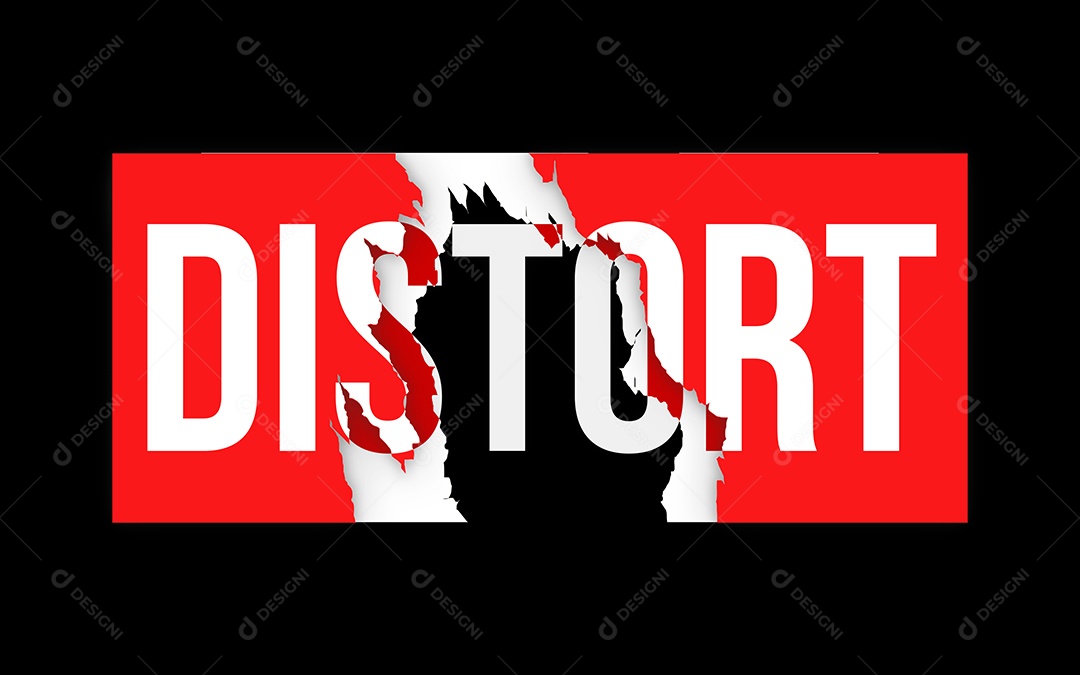 Efeito de Texto Distort Distorcer PSD Editável