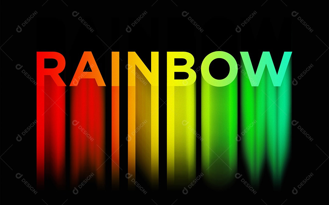 Efeito de Texto Rainbow Arco íris PSD Editável