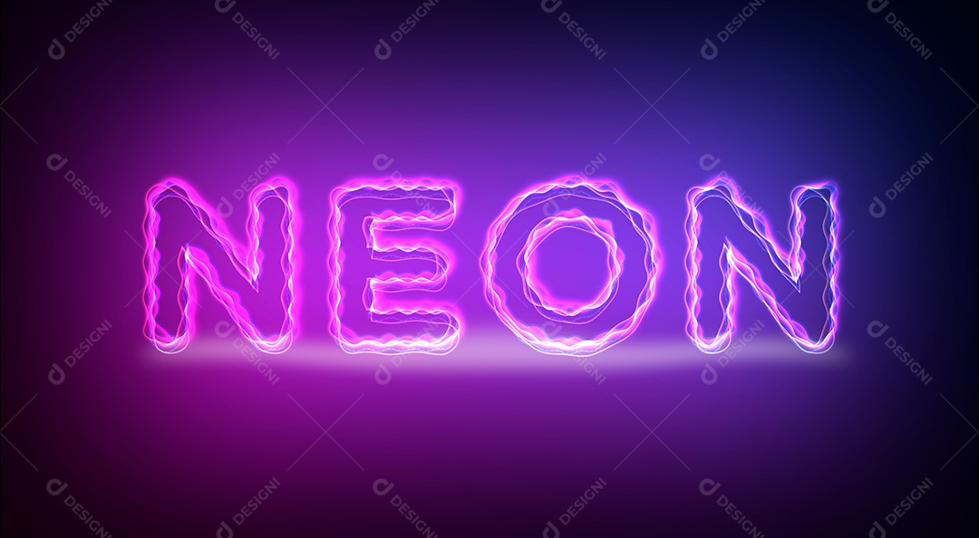 Efeito de Texto Neon PSD Editável