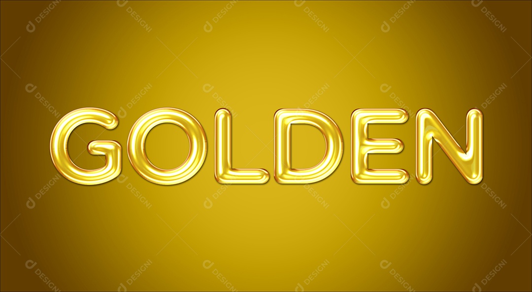 Efeito de Texto Golden Dourado PSD Editável