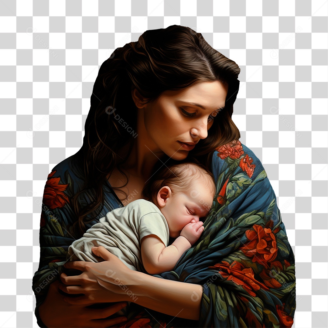 Mão com Seu Filho Nos Braços PNG Transparente