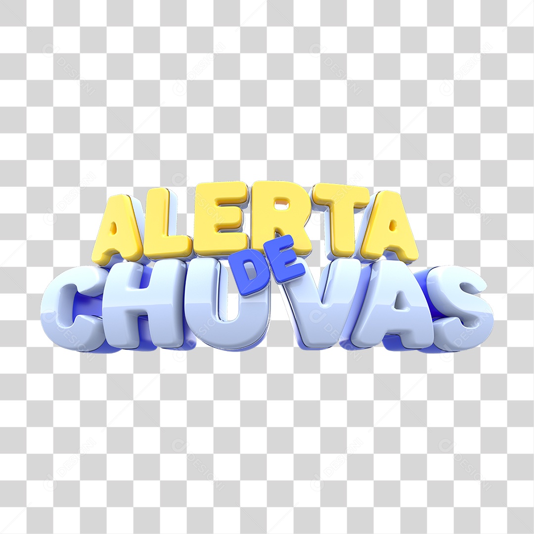 Texto 3D Alerta de Chuvas PNG Transparente