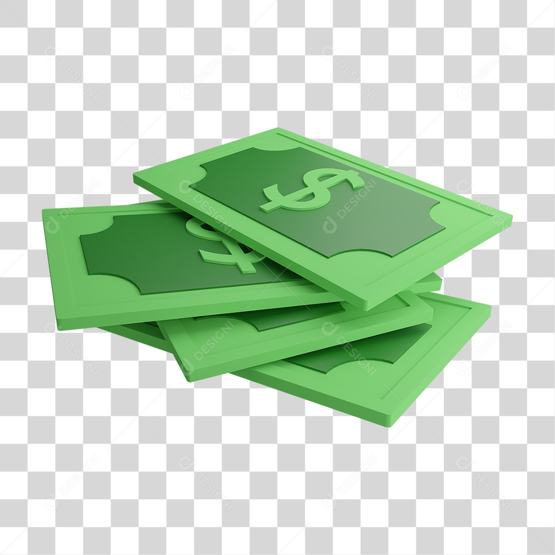 Elemento 3D Dinheiro Para Composição PNG Transparente