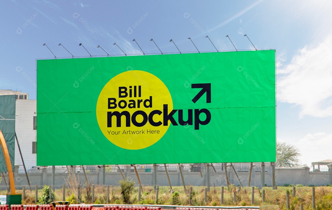 Mockup Placa De Outdoor Frente PSD Editável