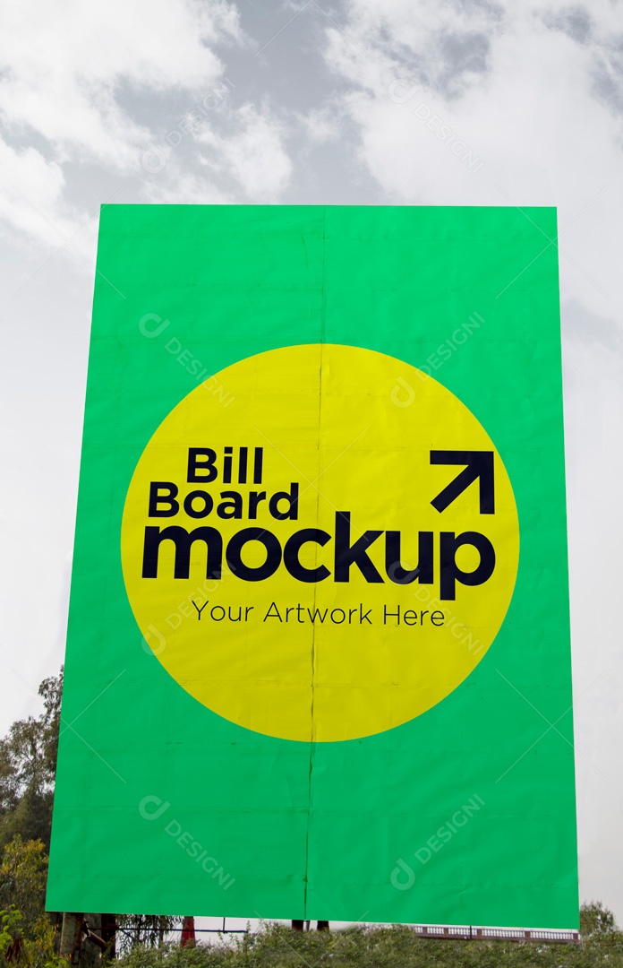 Mockup Placa De Outdoor Frente PSD Editável