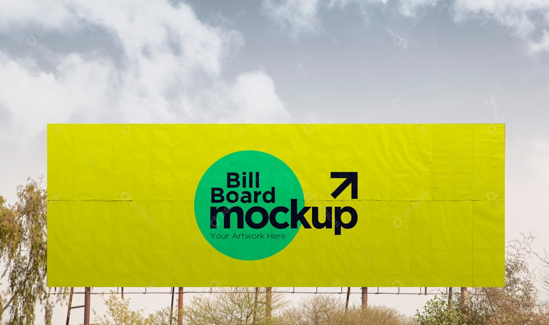 Mockup Placa De Outdoor Frente PSD Editável