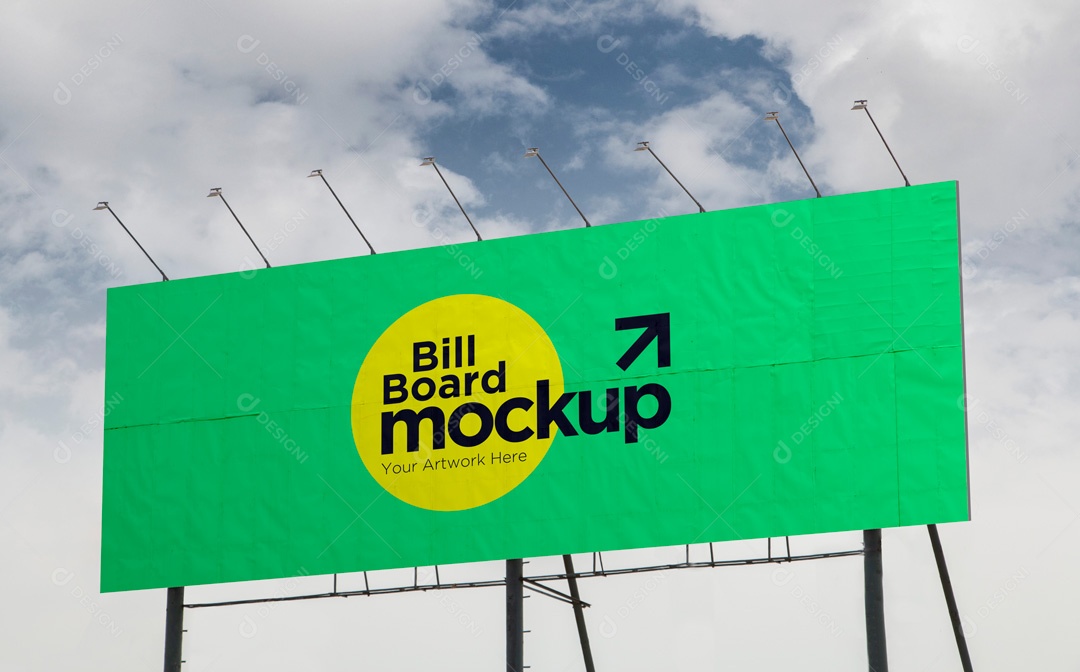 Mockup Placa De Outdoor Vertical PSD Editável