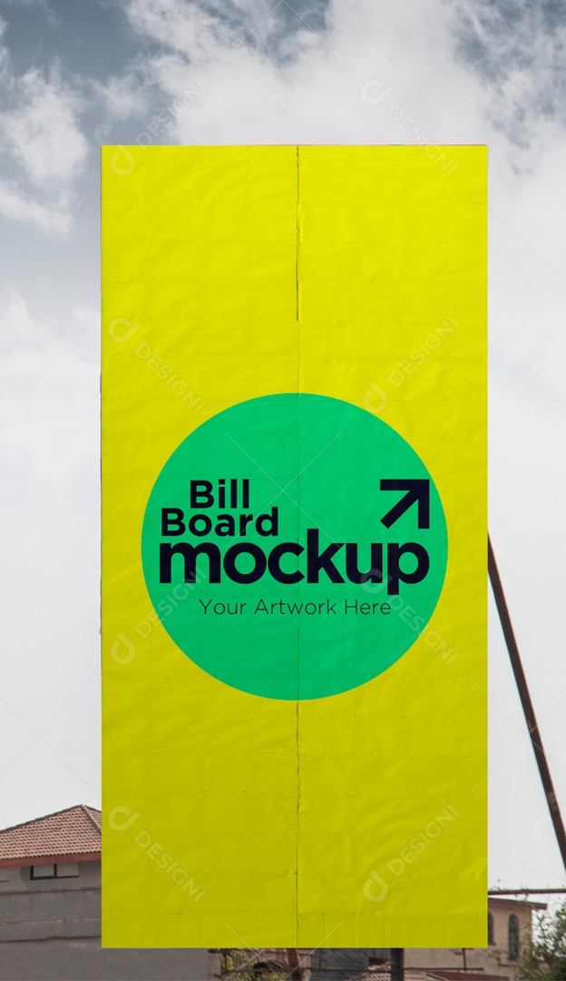 Mockup Placa De Outdoor Vertical PSD Editável