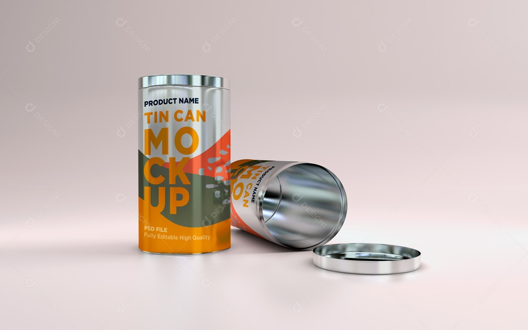 Mockup De Latas Aberta e Fechada PSD Editável