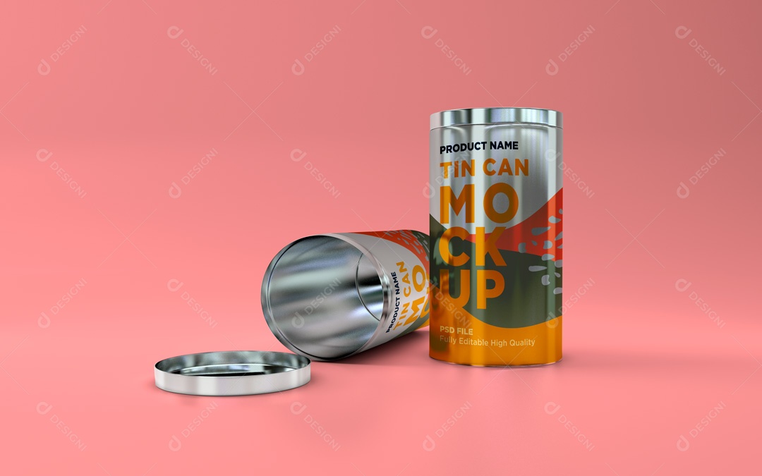 Mockup De Latas Aberta e Fechada PSD Editável