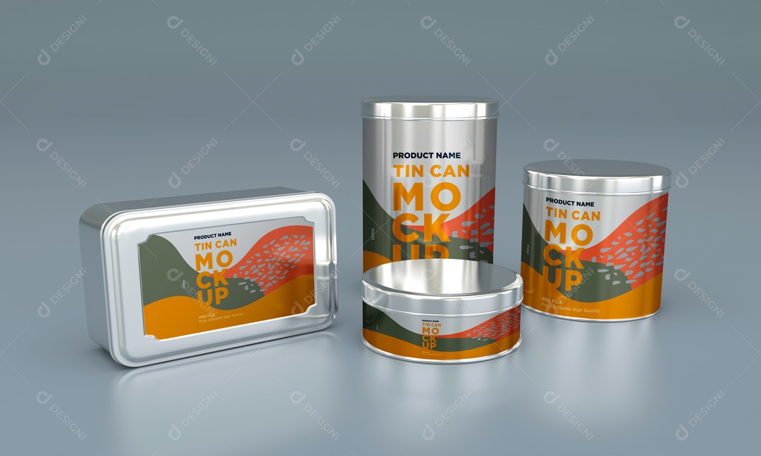 Mockup De Latas PSD Editável