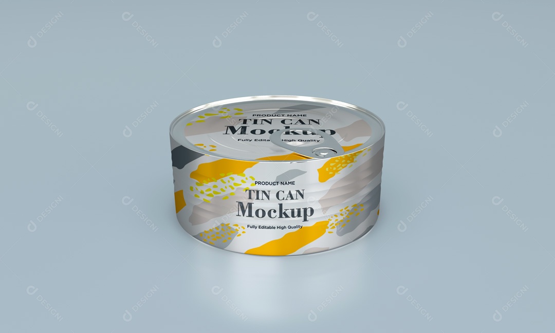 Mockup Lata Redonda Sardinha PSD Editável