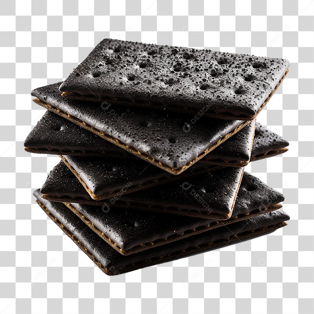 Biscoito Bolacha Cracker Preta PNG Transparente