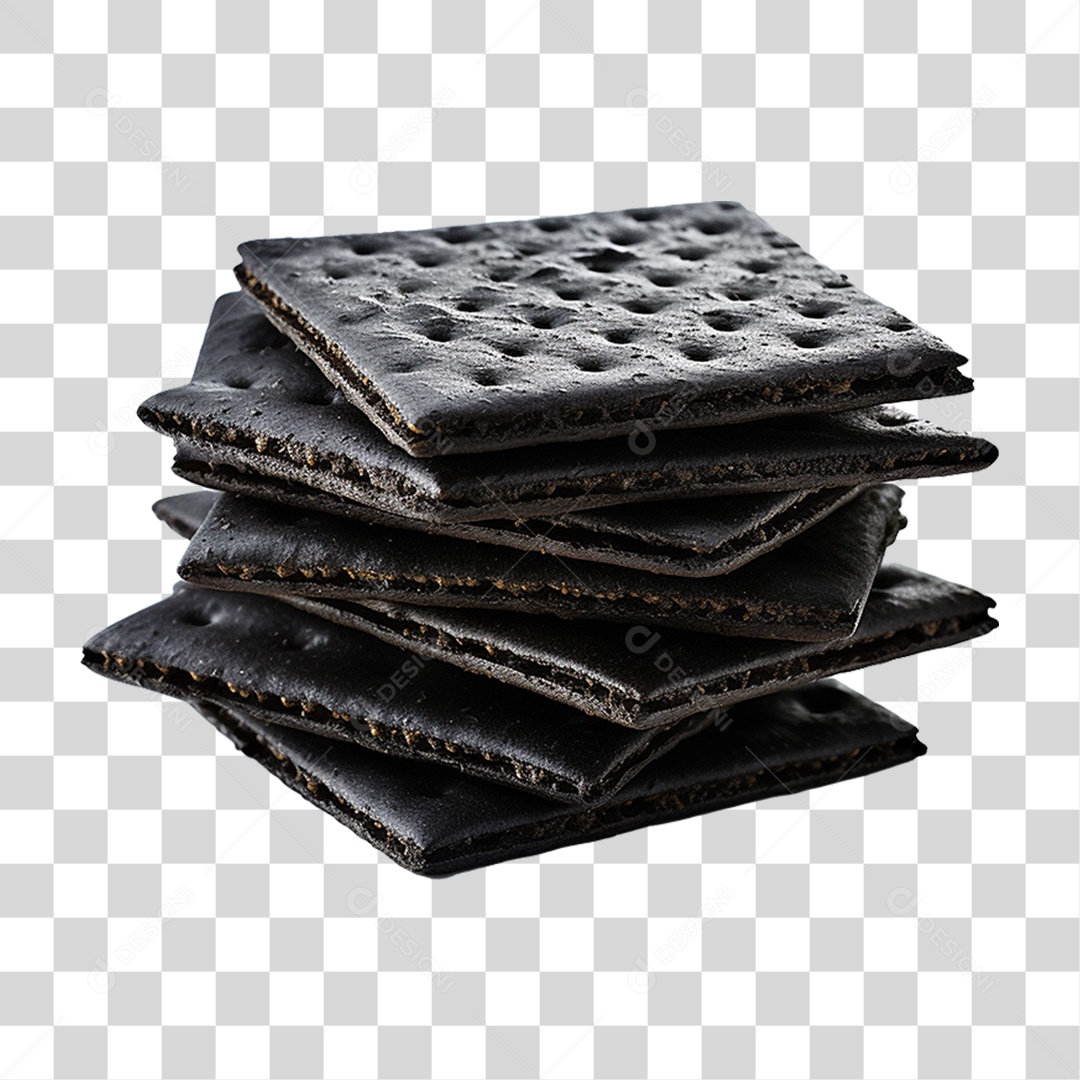 Biscoito Bolacha Cracker Preta PNG Transparente
