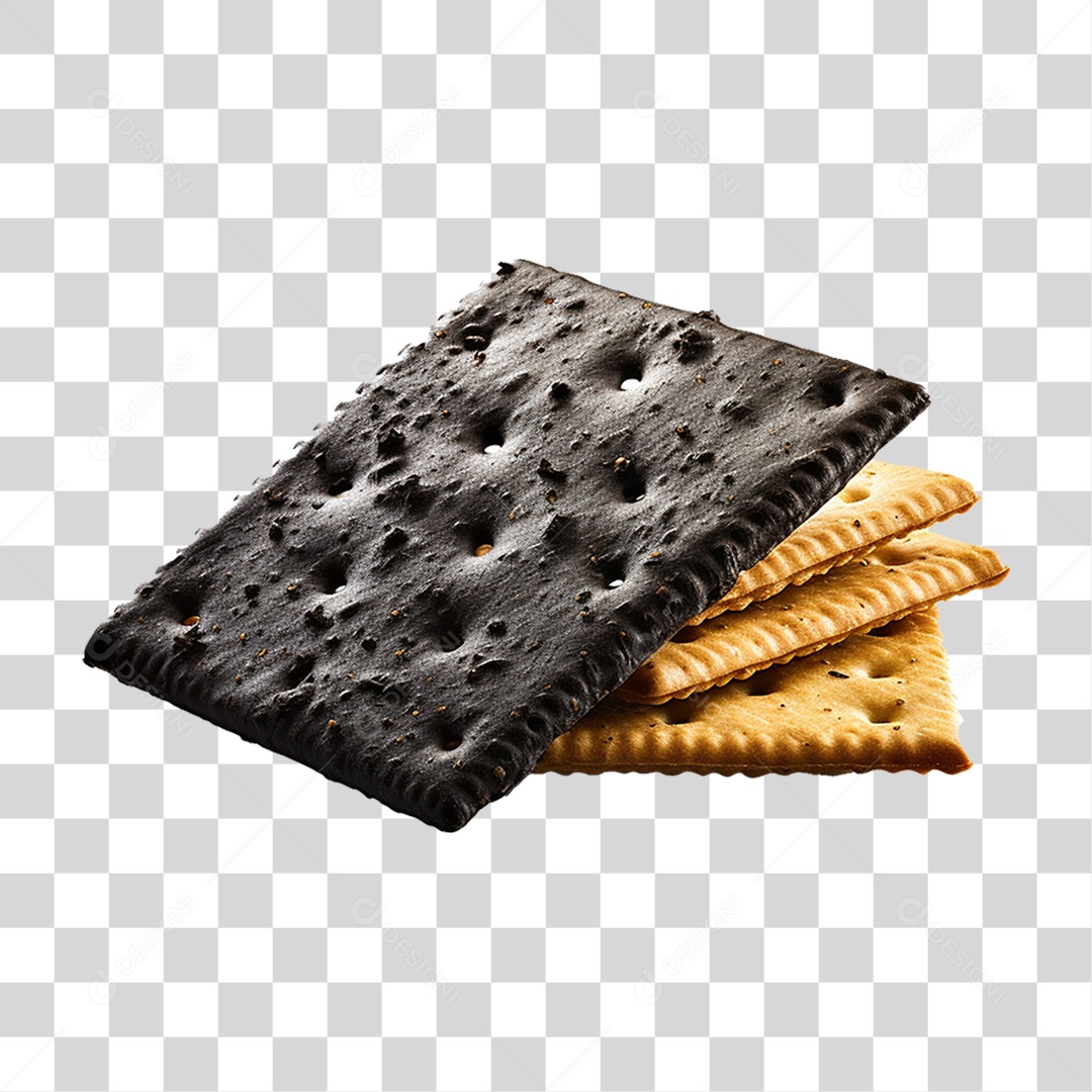 Biscoito Bolacha Cracker Preta PNG Transparente