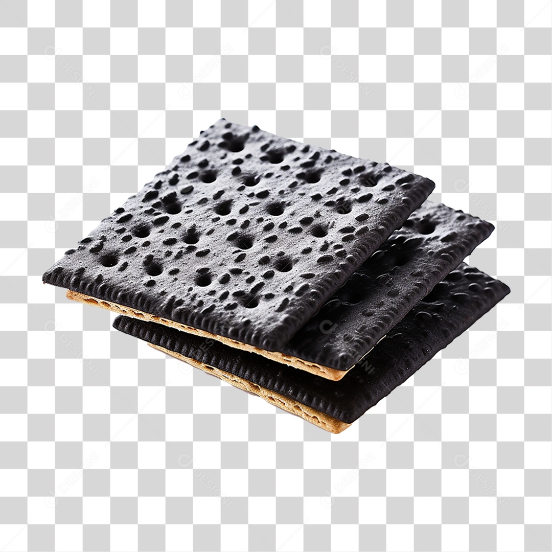 Biscoito Bolacha Cracker Preta PNG Transparente