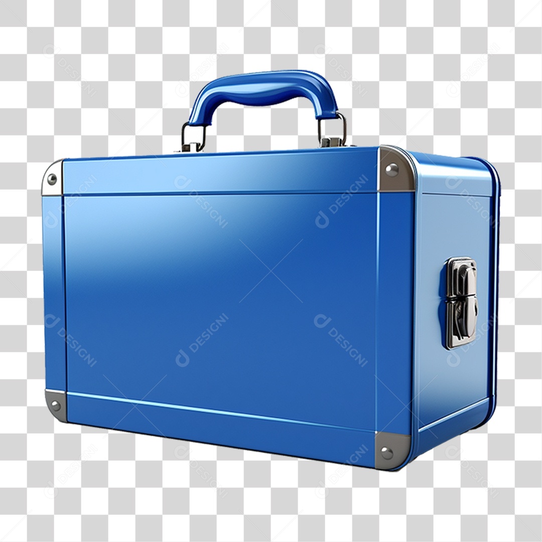 Caixa Azul de Metal PNG Transparente