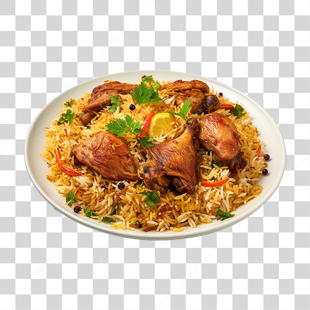 Biriyani de Frango PNG Transparente