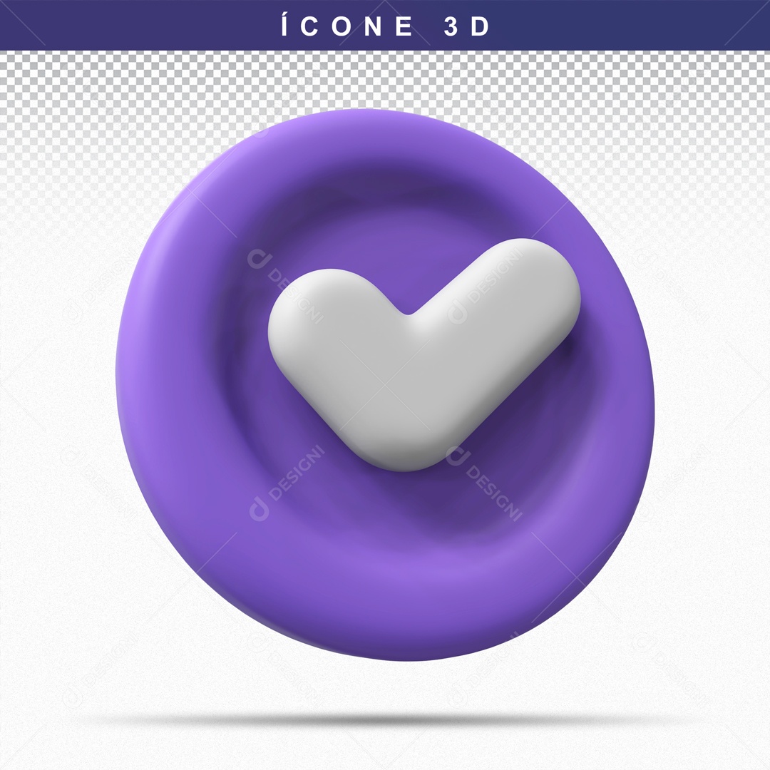 Ícone 3D de Confirmação para Composição PSD