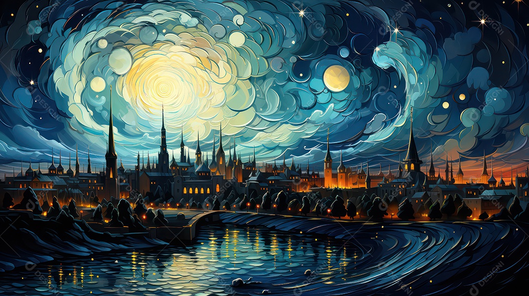 Noite estrelada fundo islâmico.