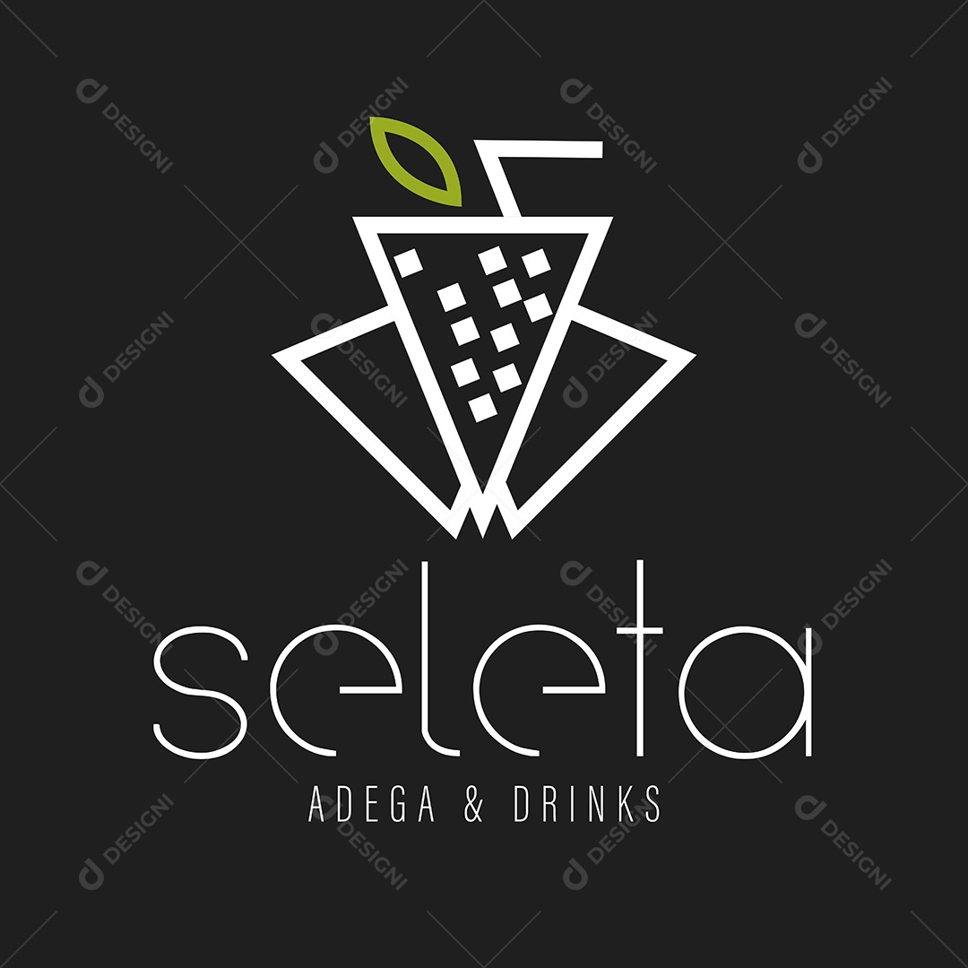 Modelo de Logo de Seleta Adega e Drinks Vetor EPS Editável