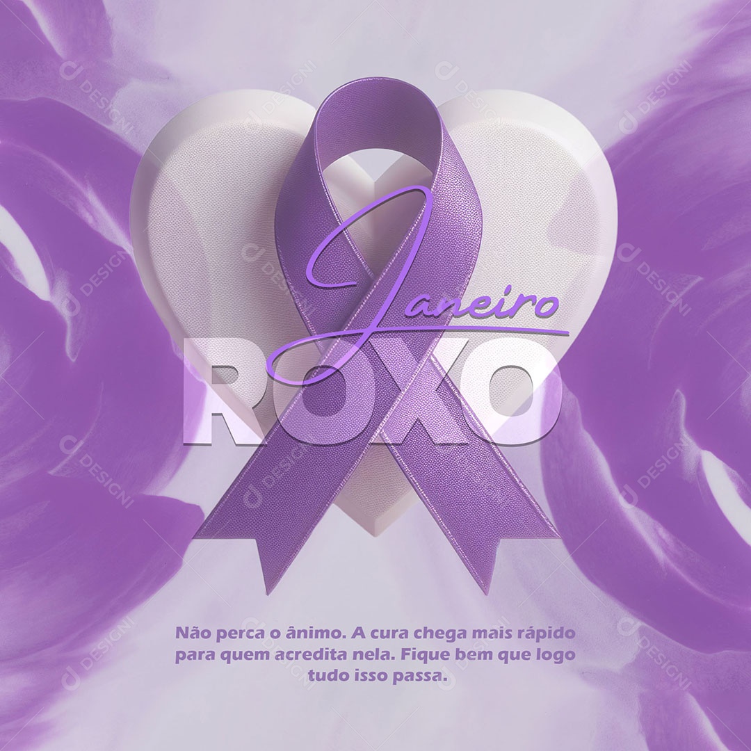 Janeiro Roxo não Perca a Ânimo Social Media PSD Editável