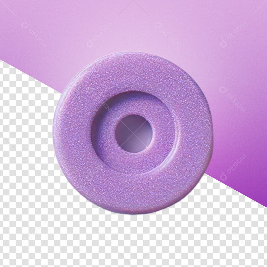 Objeto Conceito de Janeiro Roxo Elemento 3D para Composição PSD