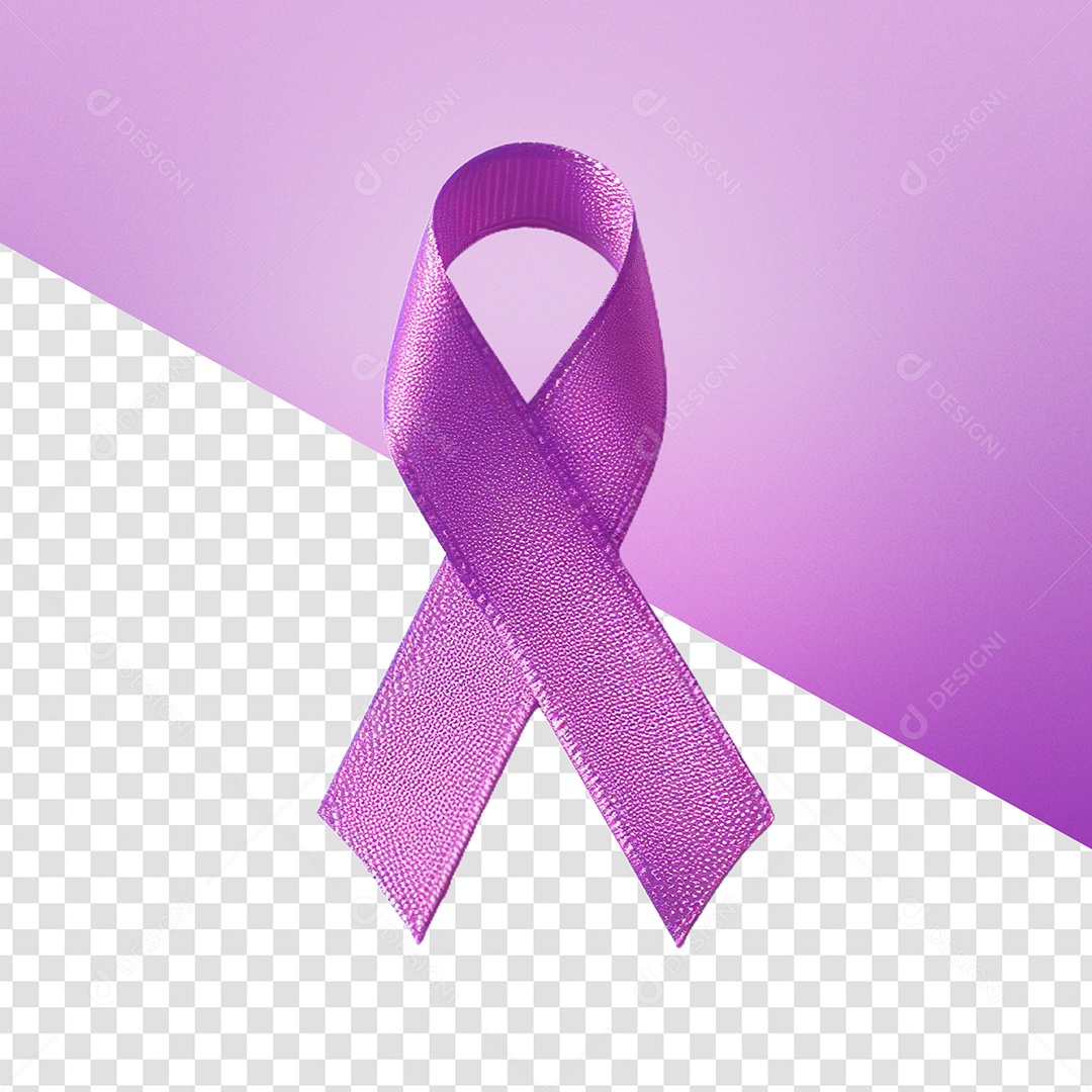 Fita Roxa Conceito de Janeiro Roxo Elemento 3D para Composição PSD