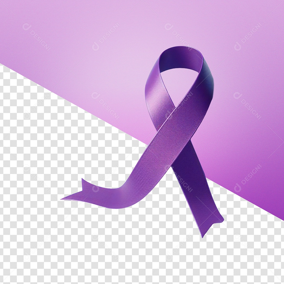 Fita Roxa de Combate a Hanseníase Elemento 3D para Composição PSD