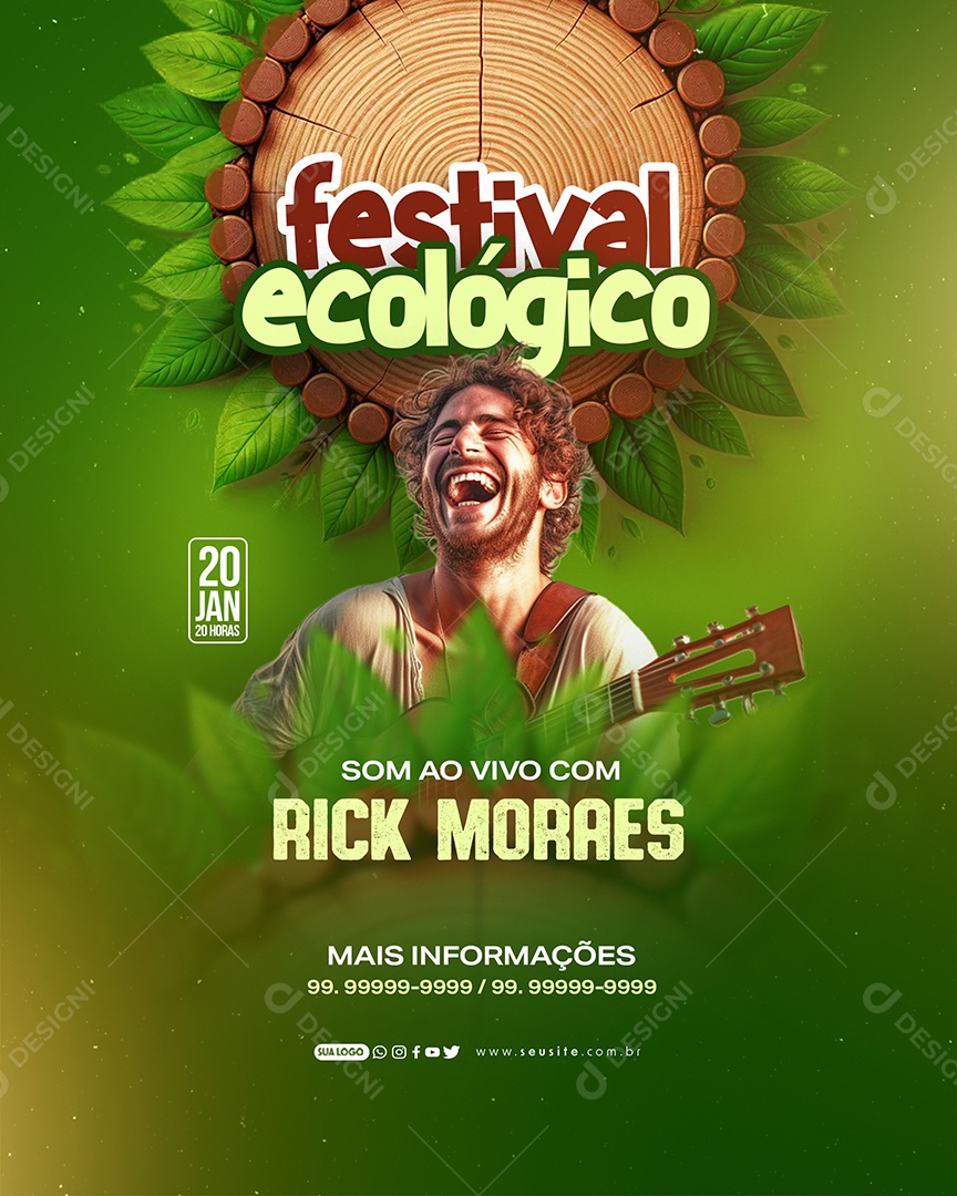 Social Media flyer Festival Ecológico PSD Editável