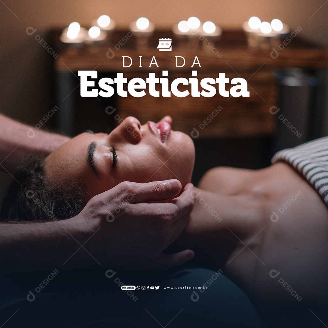 Feed Dia Da Esteticista 18 De Janeiro Social Media PSD Editável