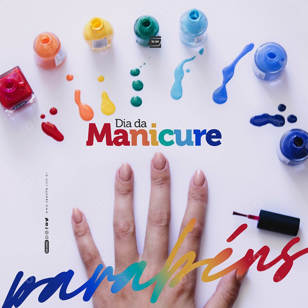 Social Media Dia Da Manicure Parabéns PSD Editável