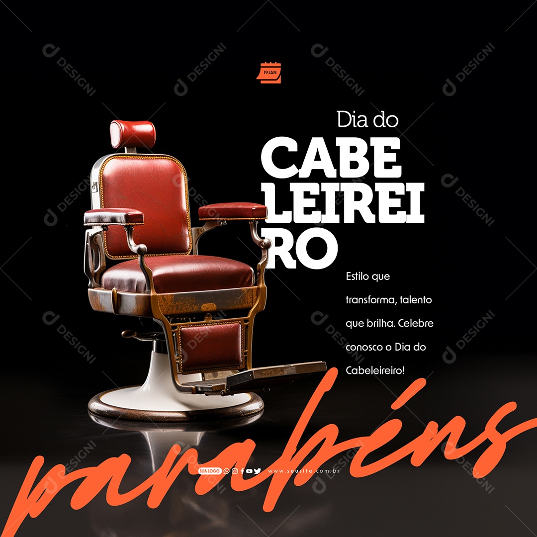 Feed Estilo Que Transforma Dia Do Cabeleireiro Social Media PSD Editável
