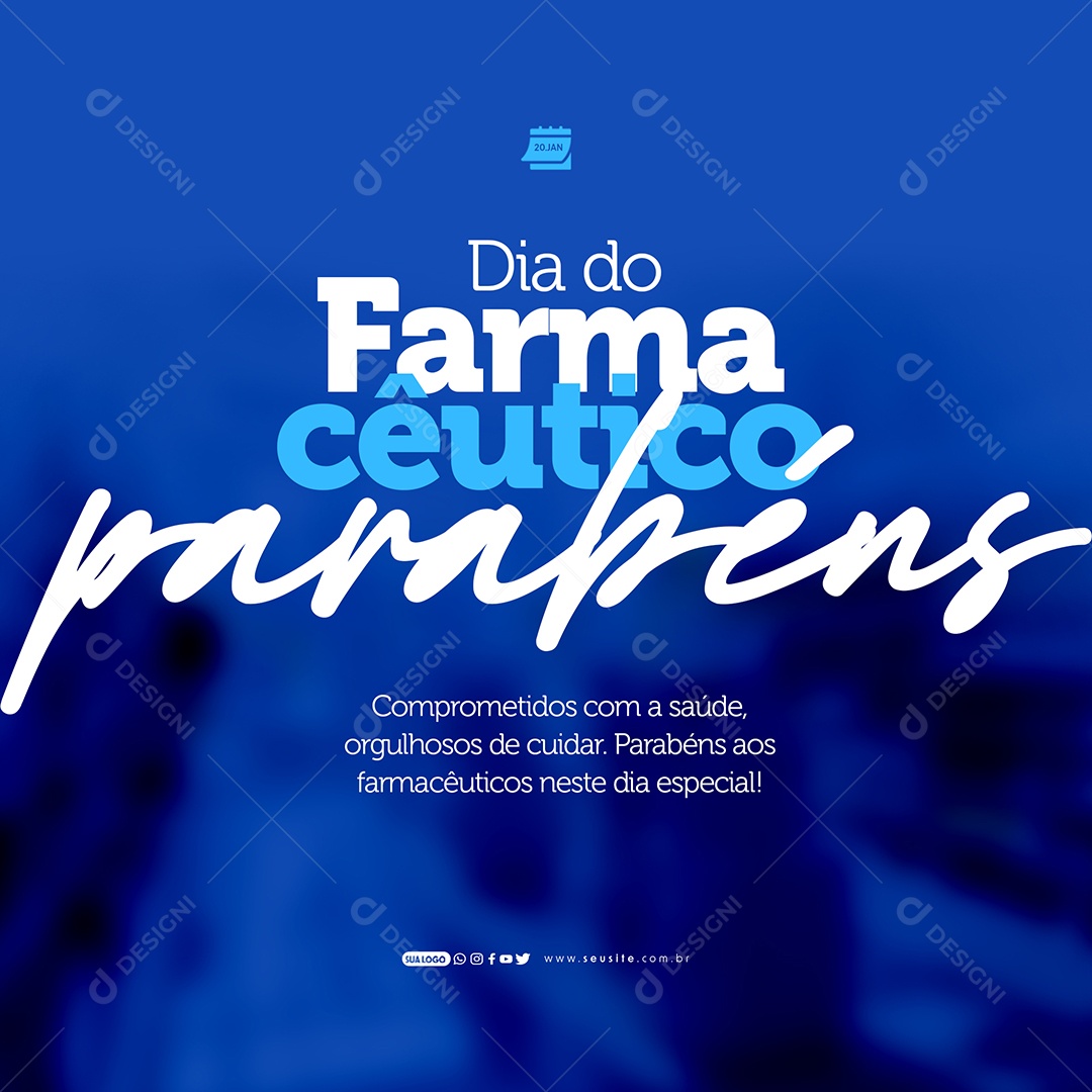 Social Media Feed Dia Do Farmacêutico Comprometidos Com a Saúde PSD Editável