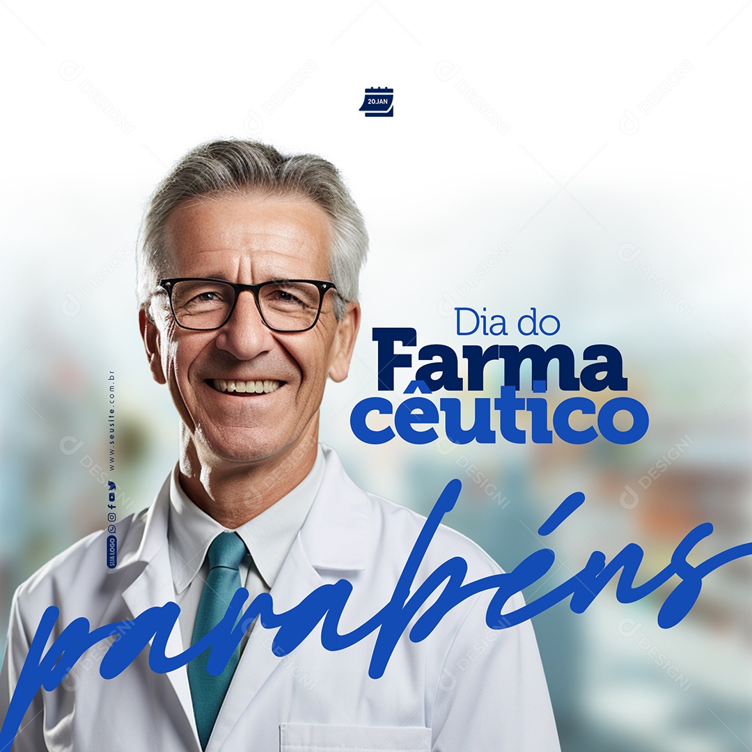 Feed Parabéns Dia Do Farmacêutico Social Media PSD Editável