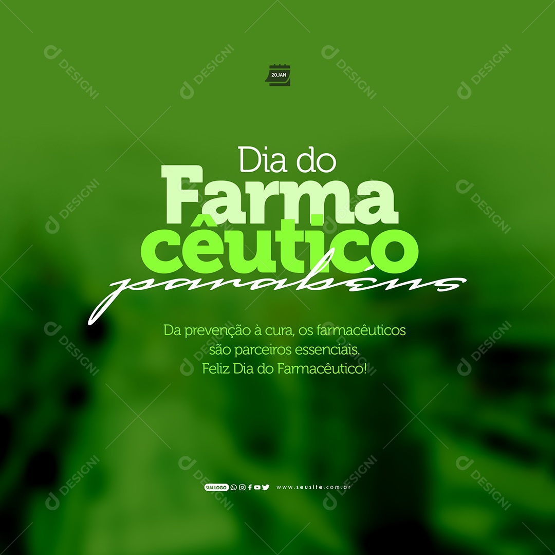 Social Media Dia Do Farmacêutico Parabéns PSD Editável