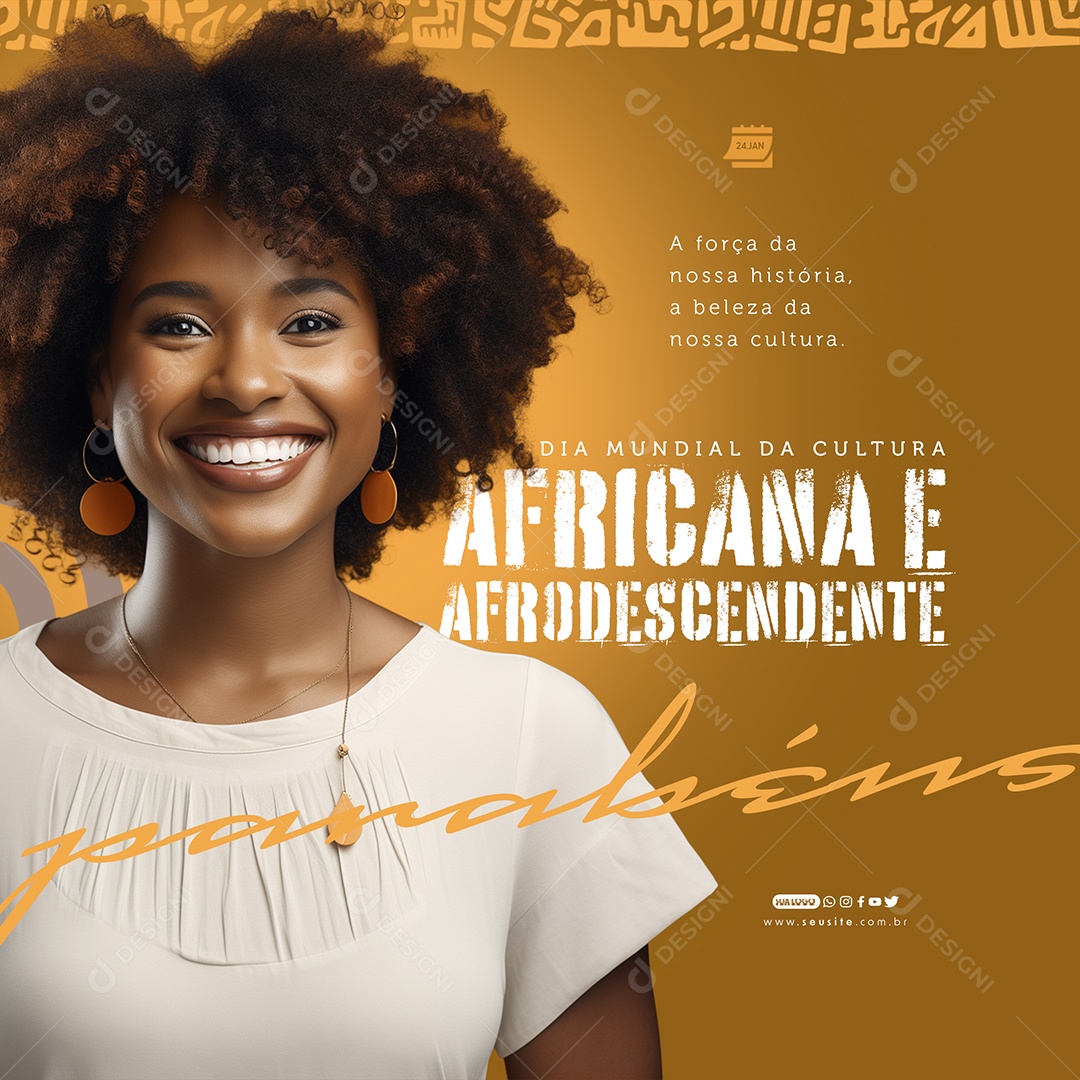 Feed A Força Da Nossa História Dia Da Cultura Africana e Afrodescendente Social Media PSD Editável