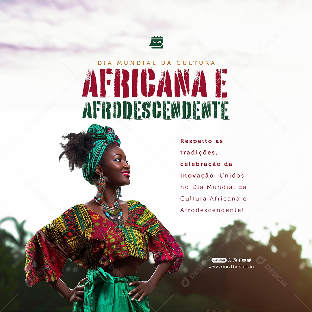 Feed Dia Mundial Da Cultura Africana e Afrodescendentes PSD Editável