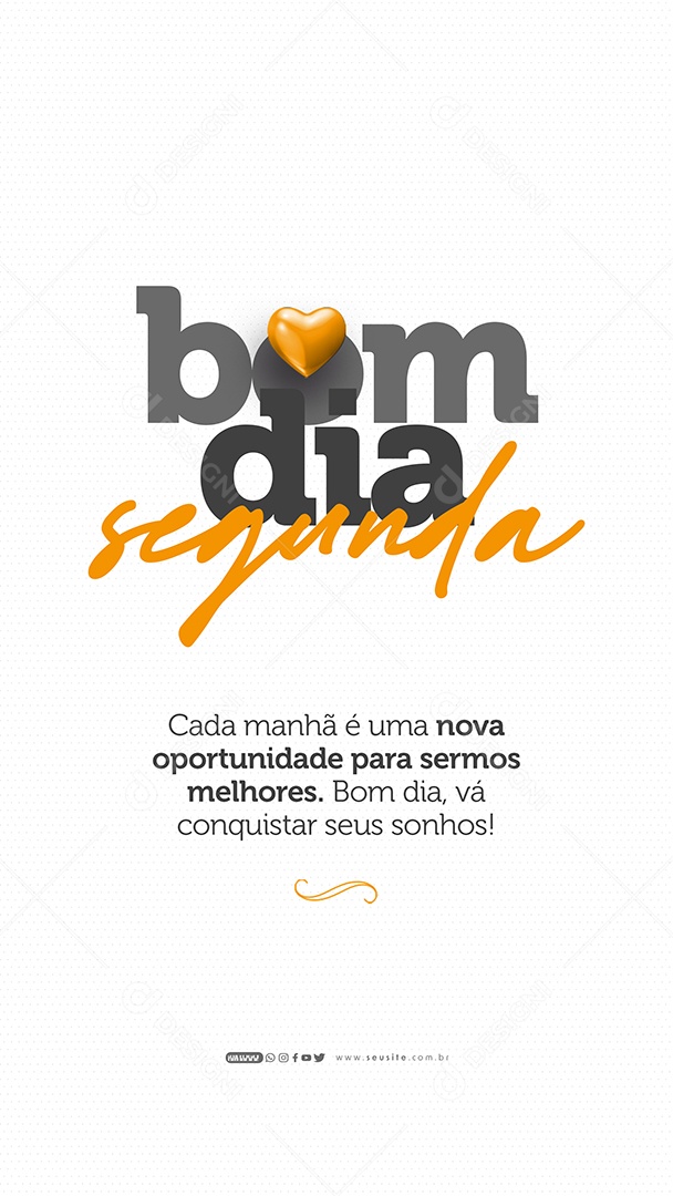 Social Media Story Bom Dia Segunda Novas Oportunidades PSD Editável