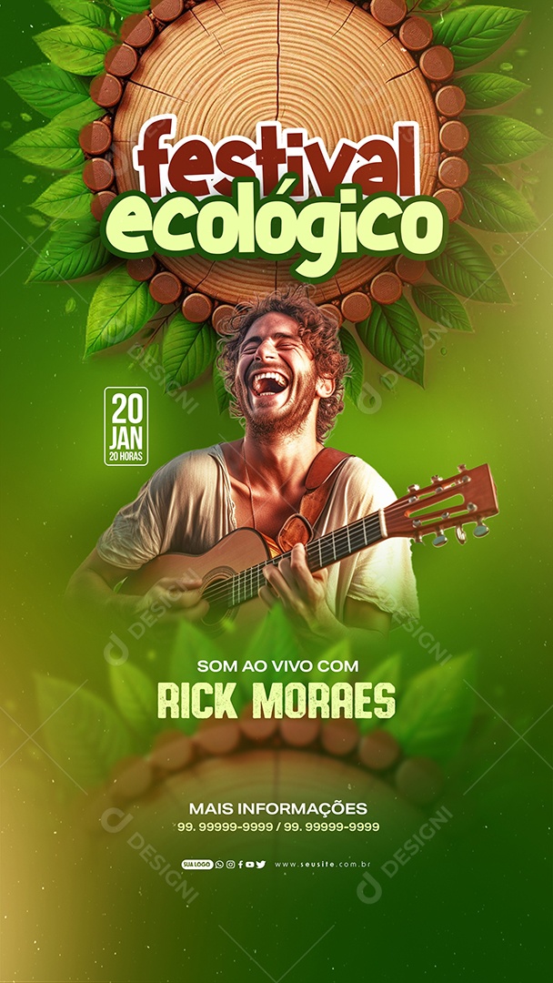 Social Media Flyer Story Festival Ecológico PSD Editável