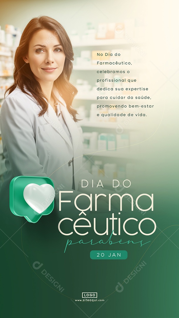 Story: Pharmacist's Day January 20th: we celebrate the professional Editable Social Media PSD