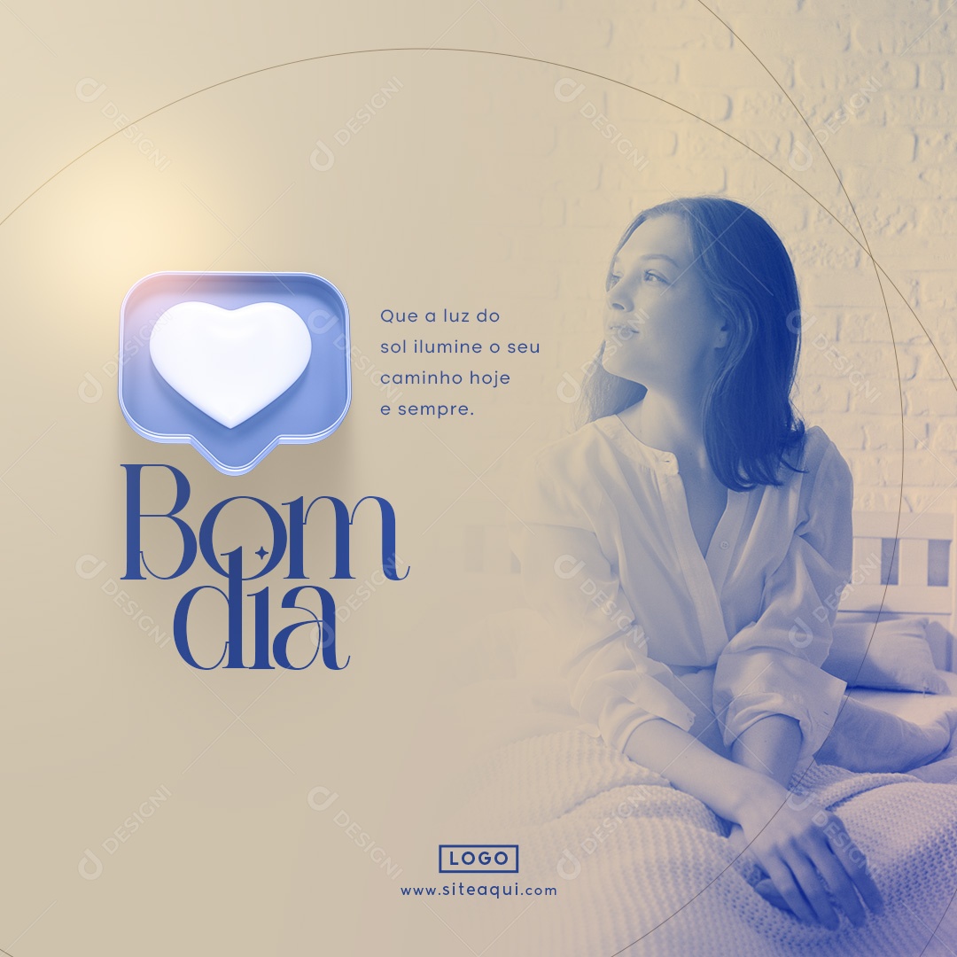 Social Media Frase Motivacional Bom Dia Que a Luz do Sol Ilumine seu Caminho PSD Editável
