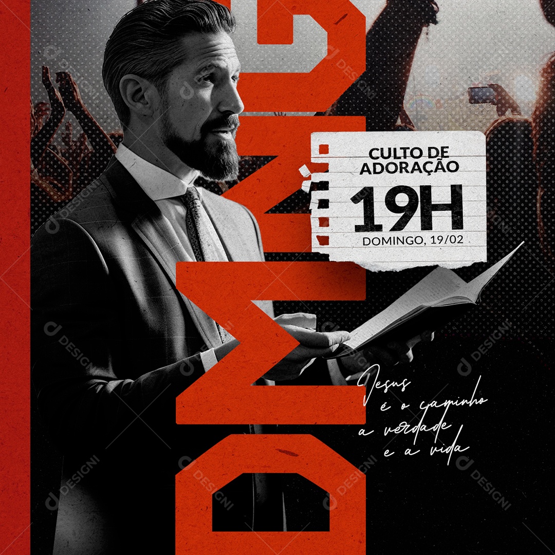 Gospel Culto De Adoração Jesus é o caminho a verdade e a vida Social Media PSD Editável