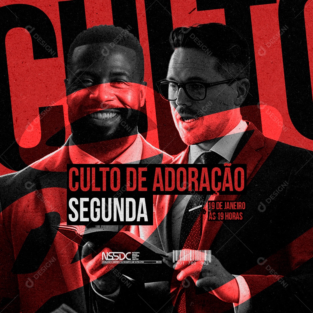 Gospel Culto De Adoração Segunda Social Media PSD Editável