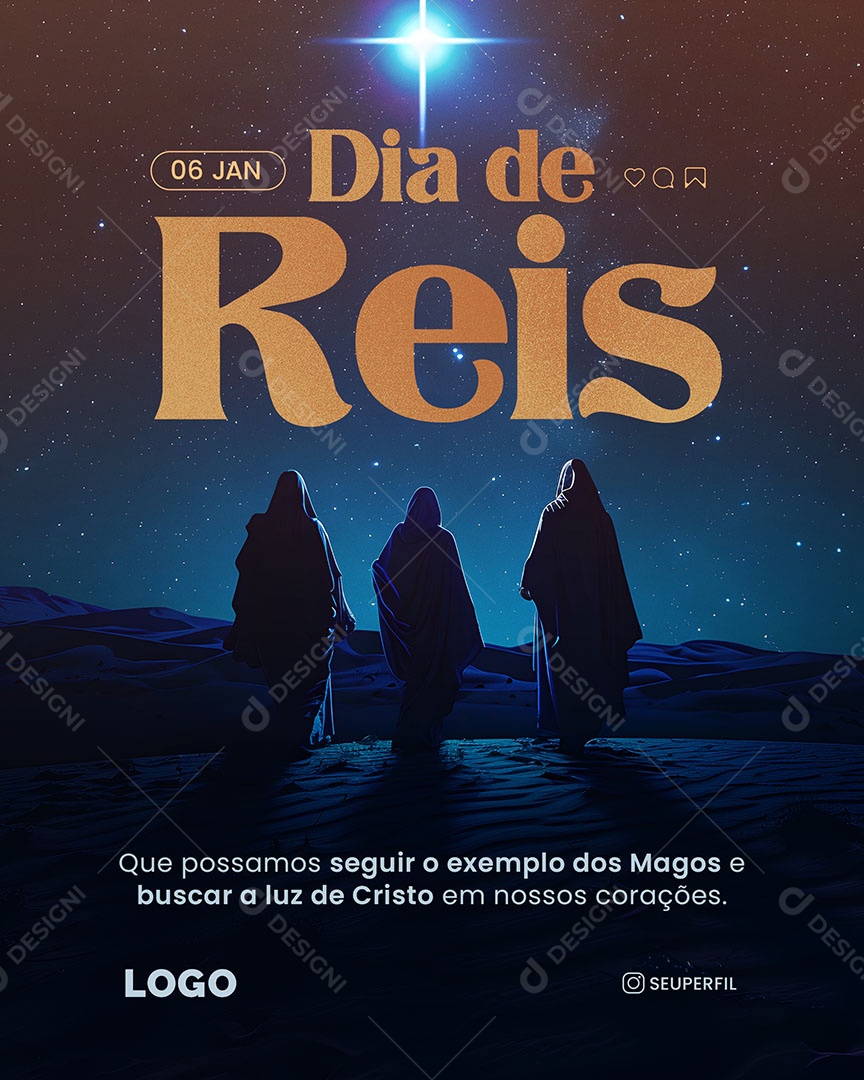 Dia de Reis 06 de Janeiro Social Media PSD Editável