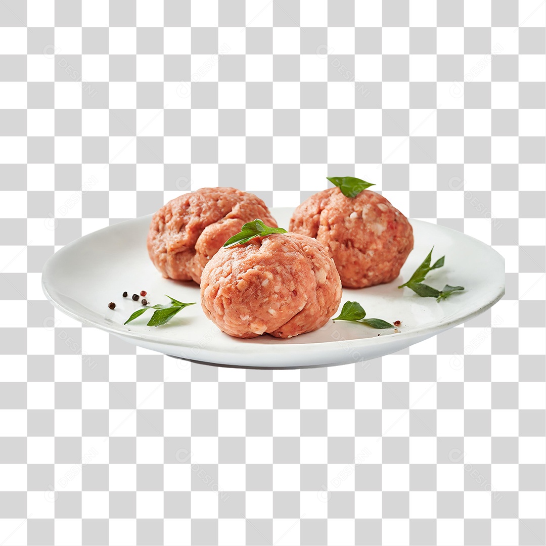 Almôndegas Cruas PNG Transparente