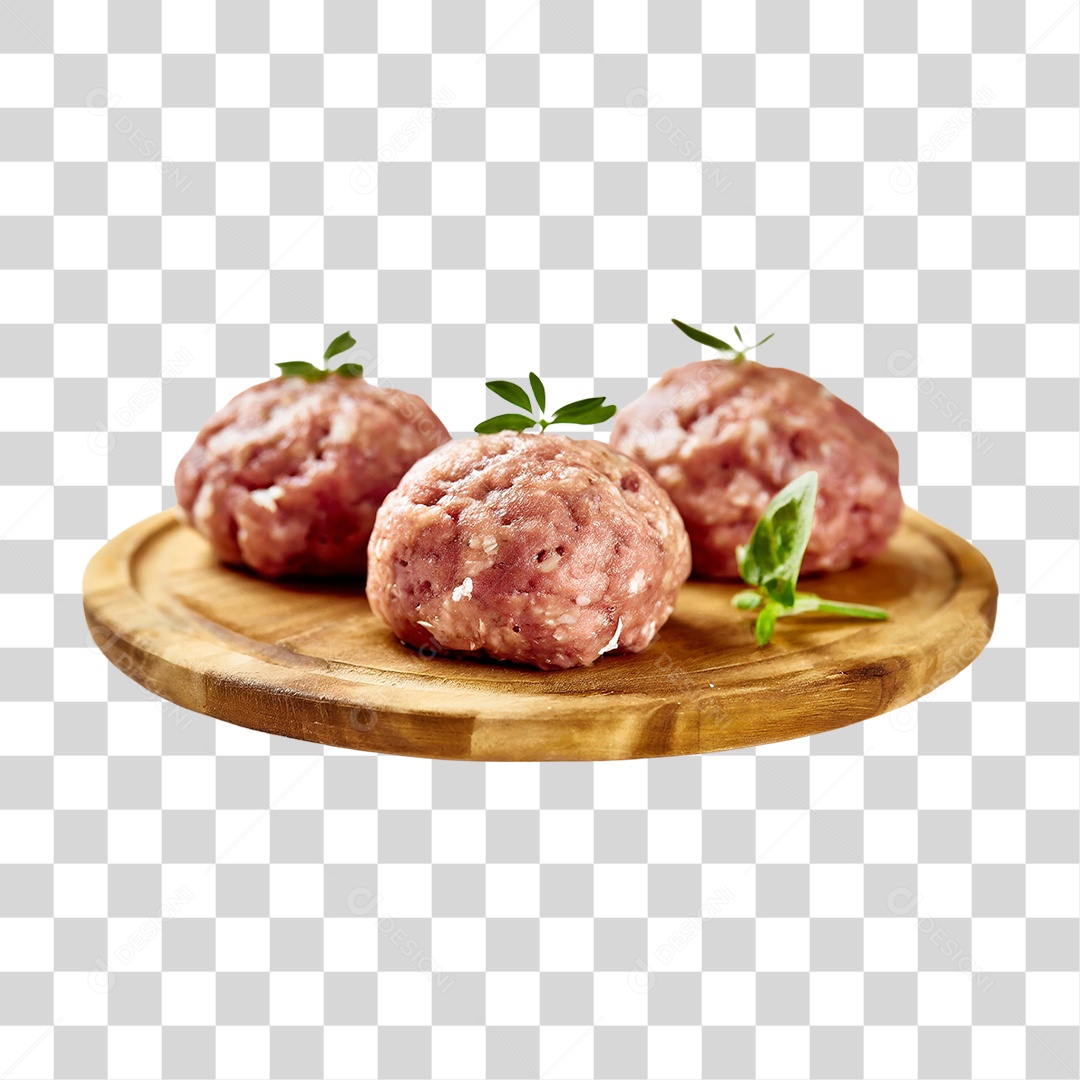 Almôndegas Cruas PNG Transparente