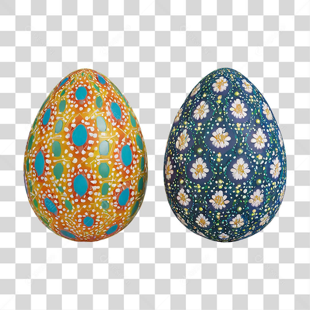 Ovos da Páscoa Coloridos PNG Transparente