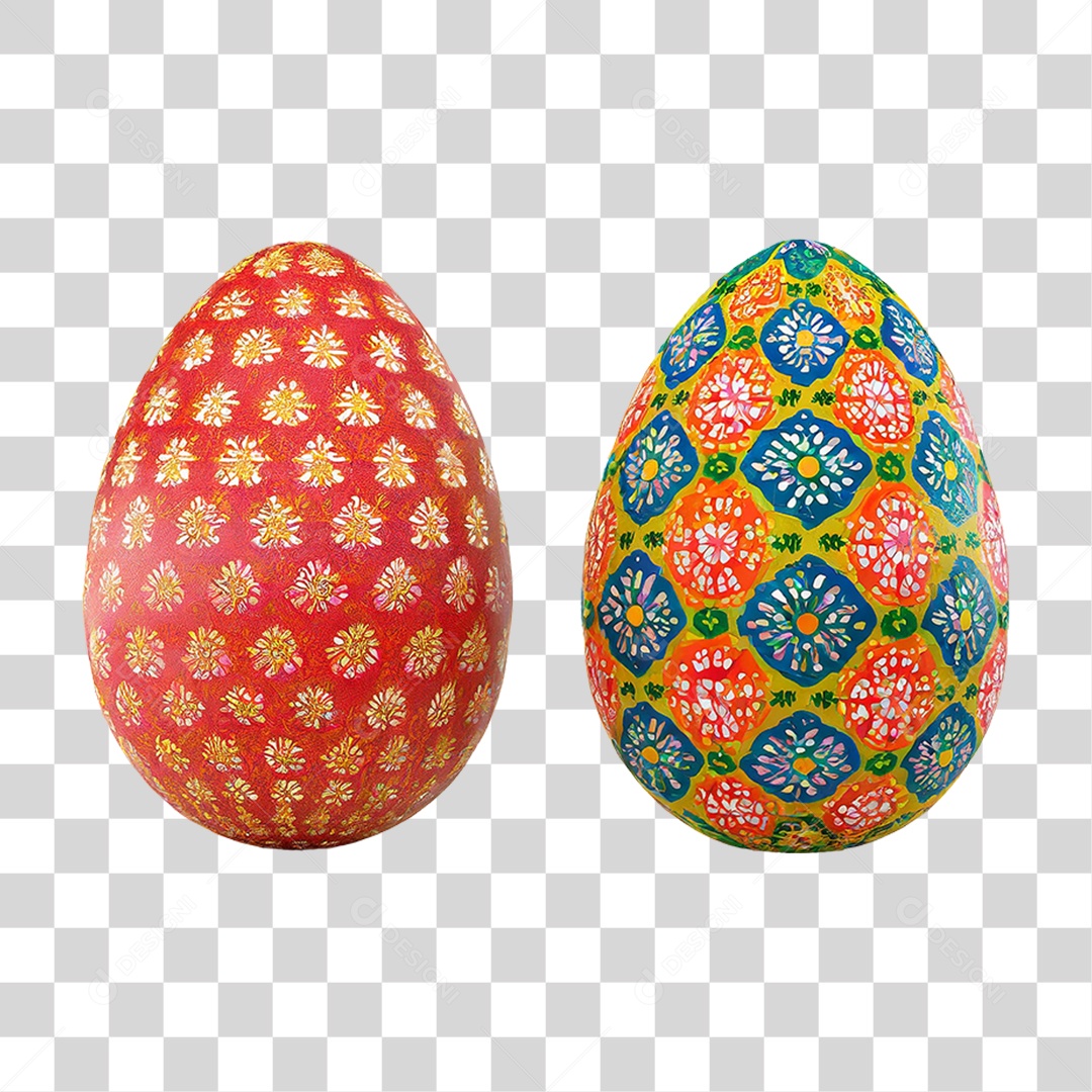 Ovos da Páscoa Coloridos PNG Transparente