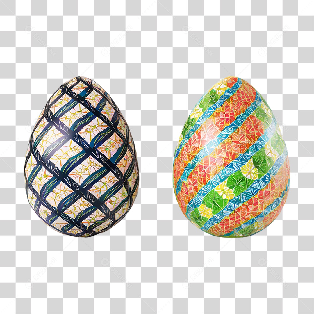 Ovos da Páscoa Coloridos PNG Transparente